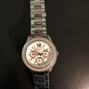 Silver Fossil Watch